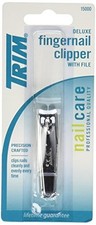 Trim Deluxe Fingernail Clippers with File Sharp, Durable Clippers with
