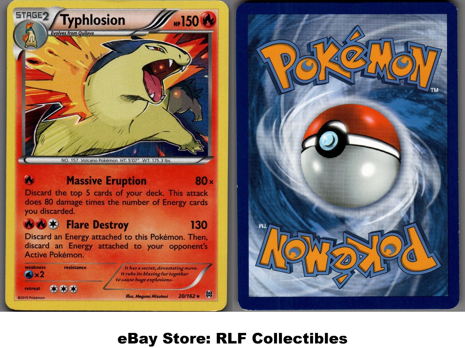 2015 Pokemon, XY BREAKthrough, #20/162 Typhlosion, Holo Rare