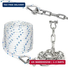 Anchor Rope and Chain Kit, 3/8" Boat Anchor Rope 150ft, Stainless Steel 3/16" An