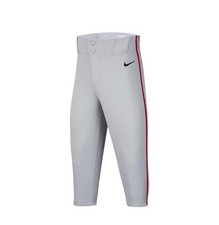 Nike Vapor Select 2 Big Kids' High-Piped Baseball Pants Wolf Grey red Striped