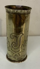 DOUILLE OBUS GRAVÉE OBJET DE TRANCHÉE POILU GUERRE 1914-1918