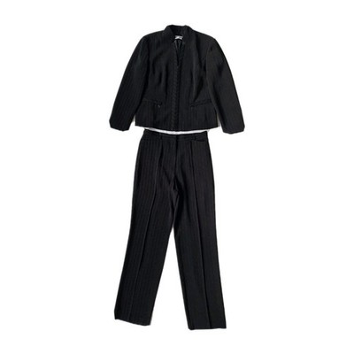 Gerry Webber Damen Blazer & Hosenanzug schwarz Nadelstreifen Reißverschluss. UK 14, EU 42.