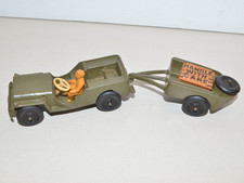 Vintage 1950s Thomas Toys Jeep With Trailer Plastic Military Soldier
