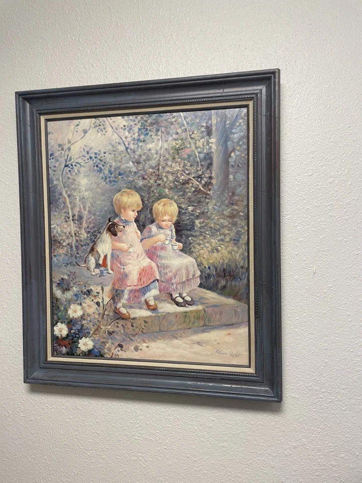 Vintage impressionista americano "Duas Crianças" por Frank Ryan - Imagem 2 de 4