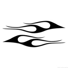 Pair Flames Fire - Decal Sticker - Multiple Colors Sizes - Ebn7278