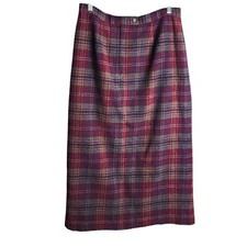Vintage Crazy Horse maxi skirt plaid wool blend Academia Grunge 12P
