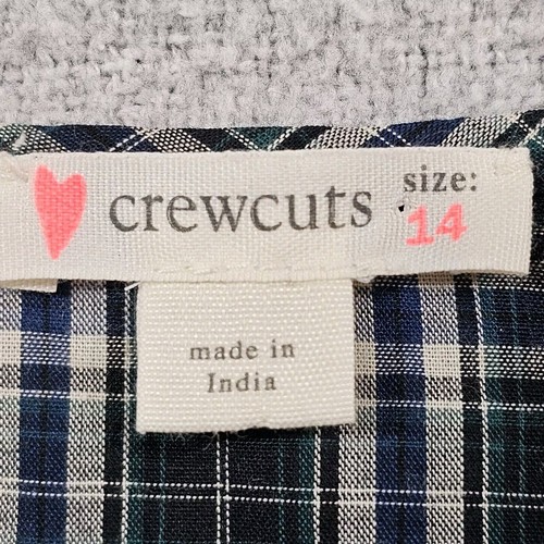 J.Crew Crewcuts Tiered Shirt Top Plaid Polka-Dots Cotton Blue Youth Girls 14 - Picture 3 of 13