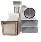 Mauerkasten Ø150 Edelstahl Rückstauklappe Set S6i Flachkanal 220x90 Abluft