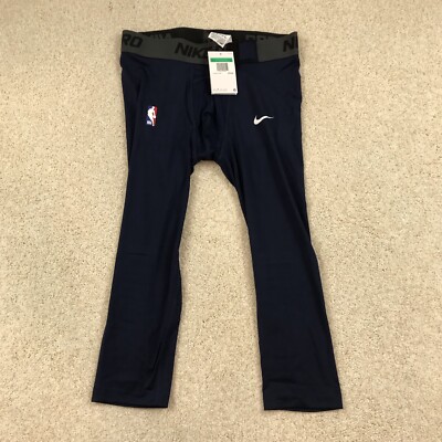 Nike Pro NBA Player Issued 3/4 Compression Tights Mens XL Navy Blue DN1547 419