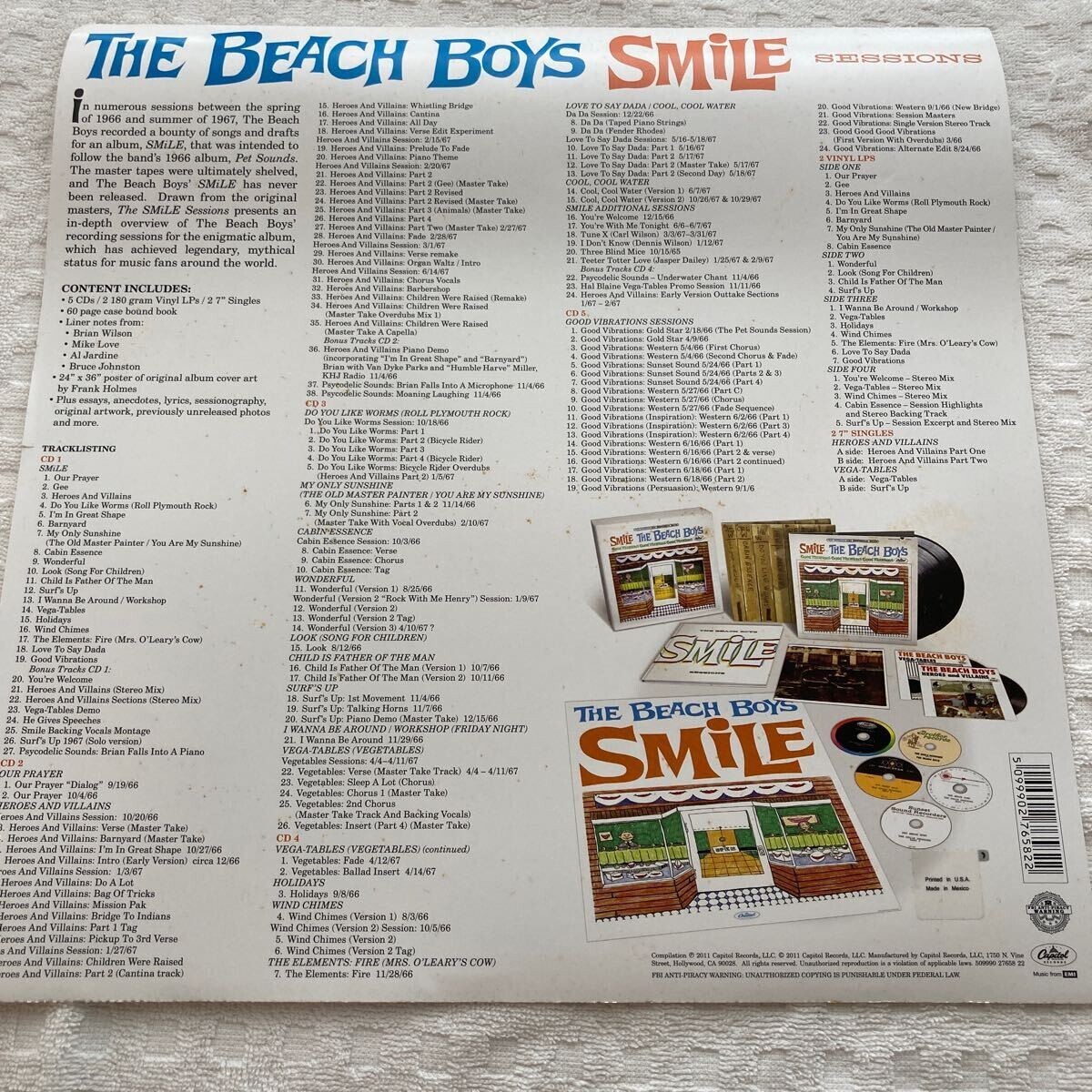 ビーチ・ボーイズ「スマイル・セッションズ」5CD/2LP/2X7\"　初回限定盤 ビーチ・ボーイズ「スマイル・セッションズ」5CD/2LP/2X7