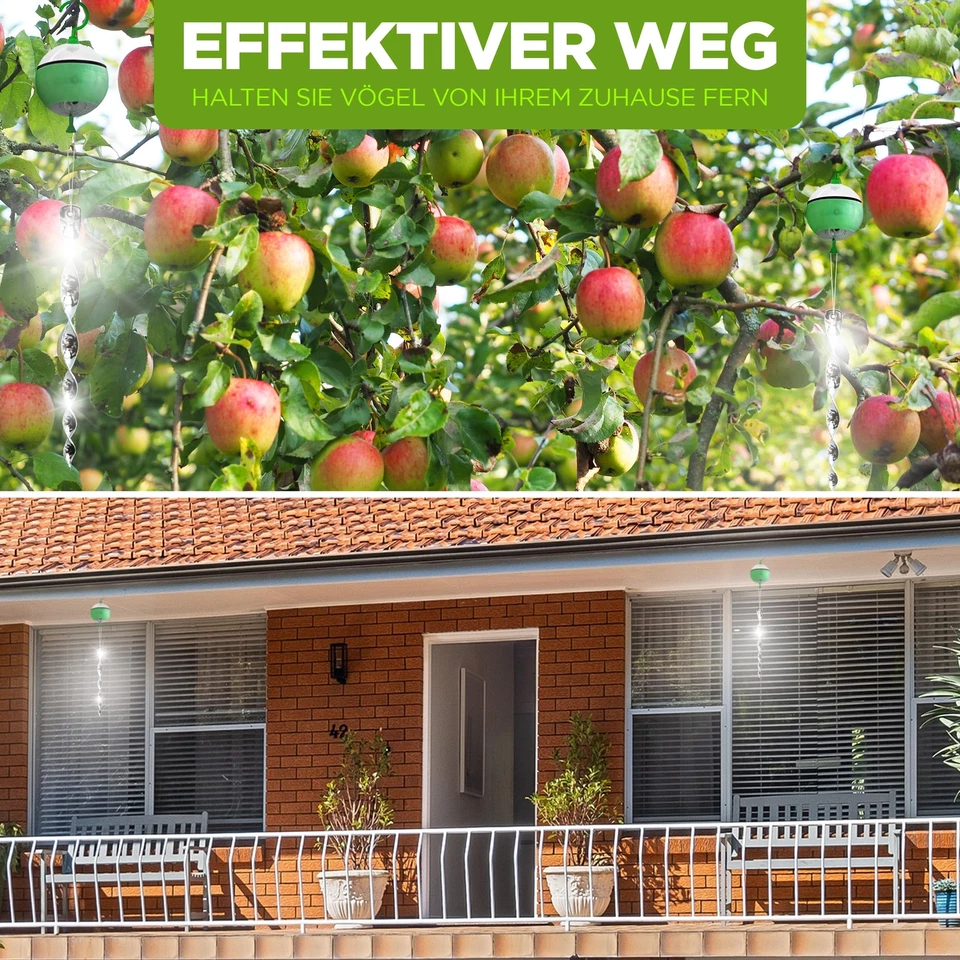 solarbetriebene Vogelabwehr gegen Tauben und Vögel | Vogelschreck mit 4-Fach ... - Bild 4 von 4