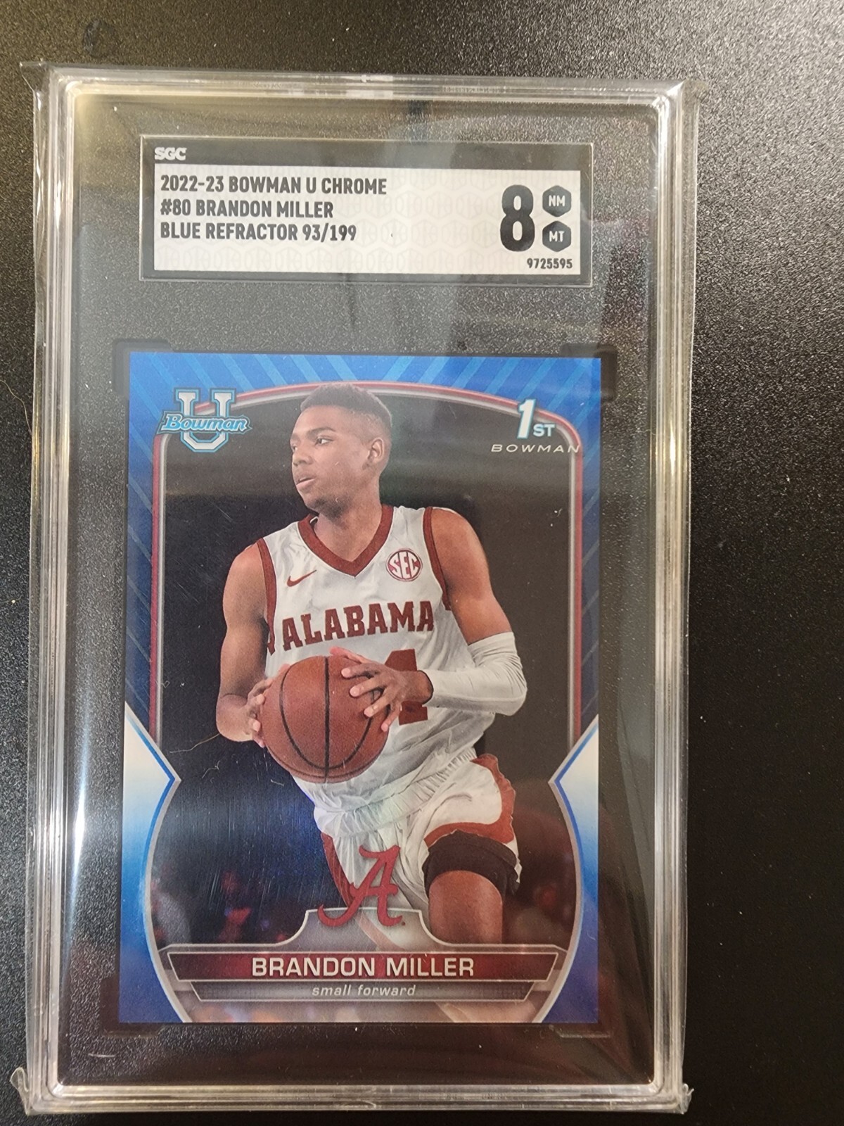 2022-23 Bowman University Chrome - Blue Refractor #80 Brandon Miller /199 (RC)