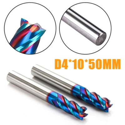 4mm HRC65 ° 4 Flöten Fräser Bohrer Schaftfräser Schneidbohrer K - Bild 1 von 4