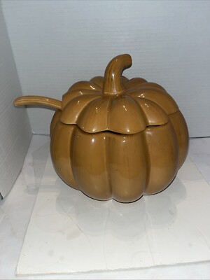 Pumpkin Shape Soup Tureen With Ladle Excellent Condition
