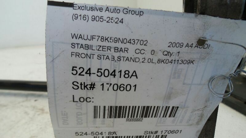 Stabilizer Bar Front Standard Suspension Opt 1BA Fits 09-16 AUDI A4 9902