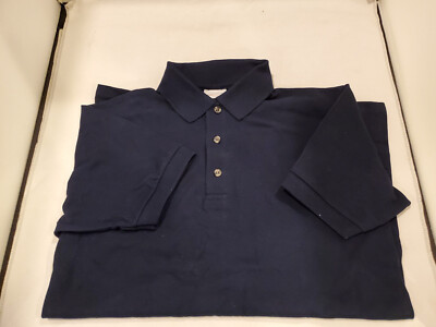 POLO SHIRT BY ANVIL COTTON DELUXE 100% COTTON PRE SHRUNK NAVY SMALL NEW BLANK