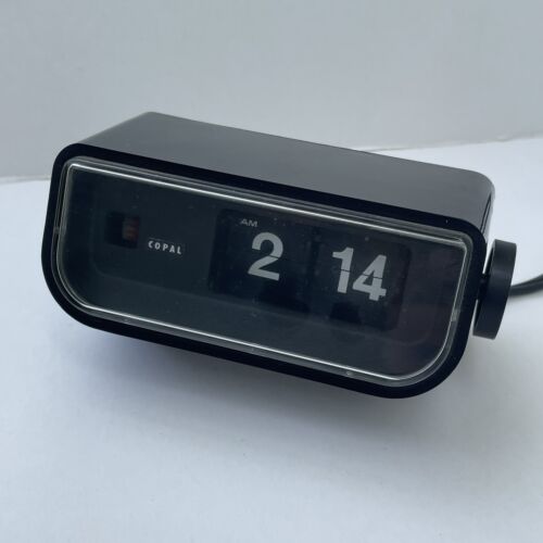 Horloge de bureau/étagère vintage Copal numéro à rabat numérique #225 noir * veuillez lire - Photo 1/11