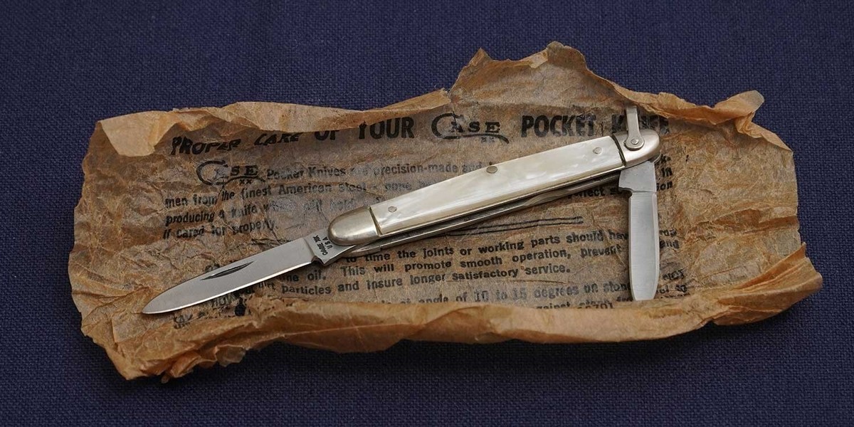 CASE 9201R SS Celluloid Pearl Old 60s Holding Knife Unused | eBay