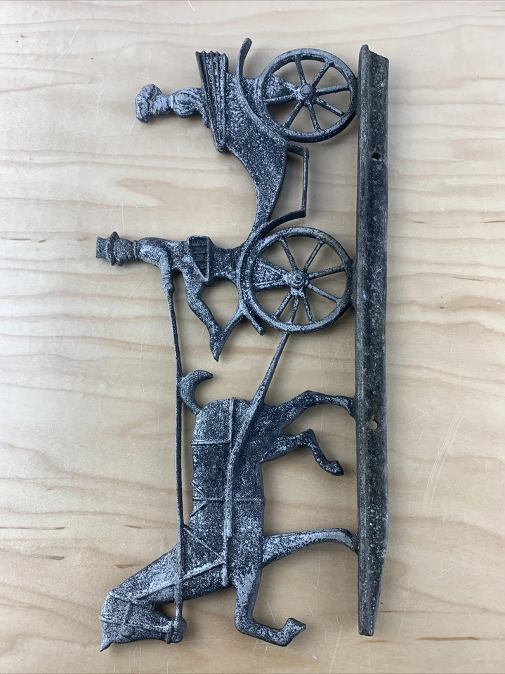 Buzón de metal vintage para caballo y cochecito 13 pulgadas de ancho Foto 4 de 4