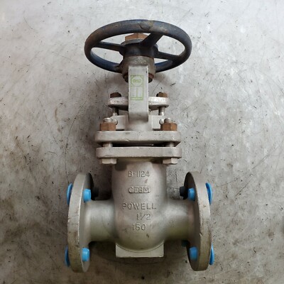 NEW POWELL 1 1/2'' STAINLESS STEEL GATE VALVE CF8M 150# CLASS FIG. 2491