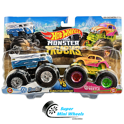 Hot Wheels Monster Trucks Demolition Doubles Drag Bus vs