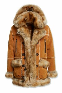 denali shearling jacket burnt orange