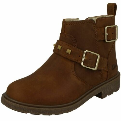 ' Niña Clarks' Botines con Tachuelas Tira - Astrol Recortar T