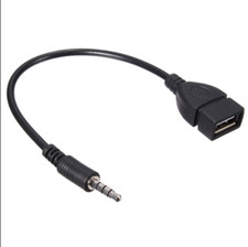 3.5mm Male Audio AUX Jack to USB 2.0 Type A Female OTG Converter Adapter Cable
