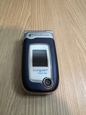 Rare Sony Ericsson Z525a Cellphone Silver Cingular Flip Phone No Battery Read