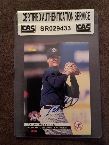 ANDY PETTITTE SIGNED CAS AUTHENTIC AUTOGRAPH 1994 CLASSIC CARD NY YANKEES - 第 1/2 張圖片