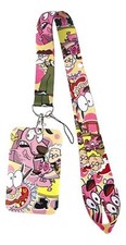 Cowardly Dog Cartoon Themed Lanyard Keychain with ID Badge Holder