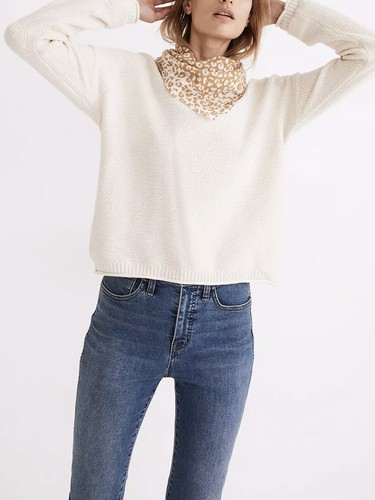 MADEWELL SIZE SMALL IVORY KNIT SWEATER 