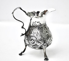 Antique Sterling Silver Cream Jug London 1753 by Samuel Meriton I