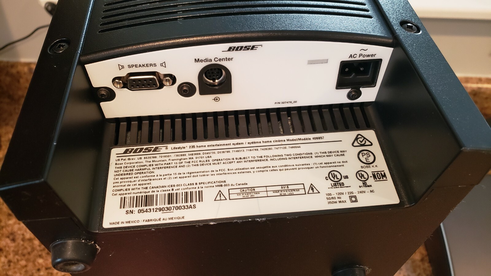 lifestyle 235 home entertainment system