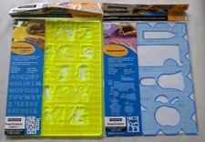 Lot of 2 New Fiskars Shape Template Sets Letters-1 and Shape Template
