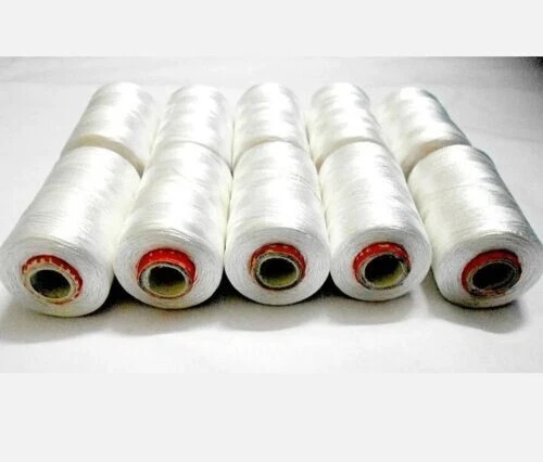 Silk White Thread 10 Spool for Embroidery Bangle Jhumka Jewellery Making - Image 2 of 3