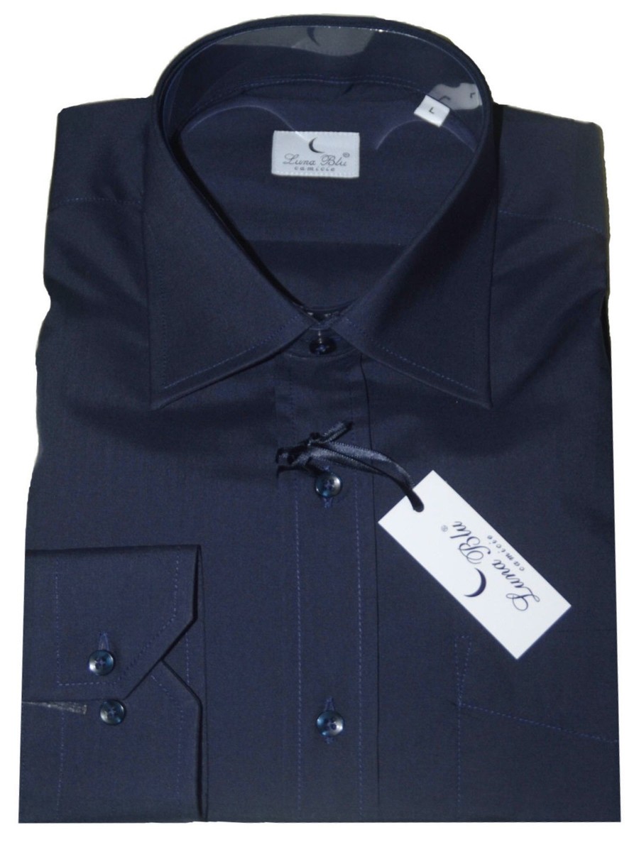 Camicia Classica Con Taschino Taglio Standard - Blu | 's® IT - Foto 10