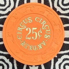 Circus Circus 25c $0.25 Reno, Nevada Gaming Poker Casino Chip V31