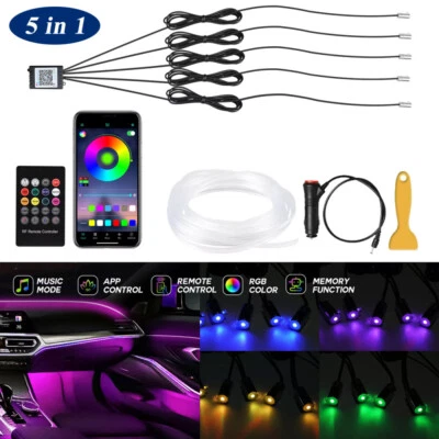 MARKENLOS 8M Auto PKW LED Ambientebeleuchtung Innenraumbeleuchtung Lichtleiste App Control