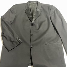 Hugo Boss Mens TUX Tuxedo Black 3 Button Wool Blazer Size 46 R Greece