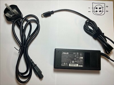19V 4,74A AC-DC Schaltadapter Netzteil mit 4 Pin DIN 2 rechte Pins Pos