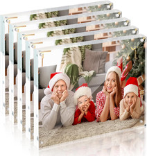 Acrylic Frames 8x10 - 5 Pack Double-Sided Magnetic Desktop Display Frames
