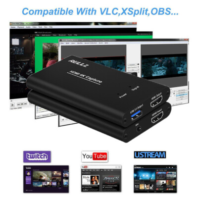 4K HD 1080P 60fps HDMI Video Capture Card USB 3.0 Mic Game Record Live Streaming