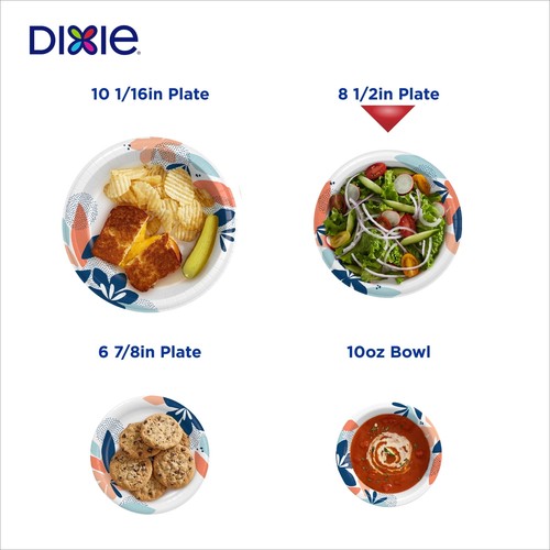 Dixie Everyday Disposable Paper Plates, 8.5", Multi-Color, 200 Count - Picture 7 of 8