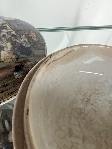 The Village Wedding Pratt Ware Pot Lid & Base - w/ Towel & Registration Mark - Picture 10 of 13