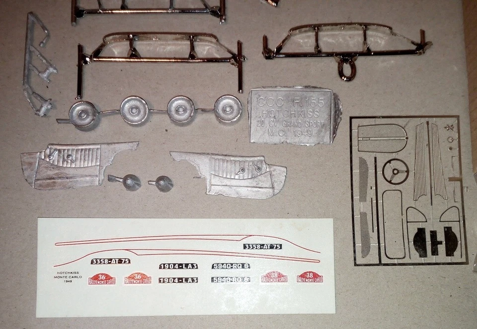 1-43 Hotchkiss 20CV Ty.GS Rally Montecarlo '49 Resin metal kit to built CCC 155 - Immagine 3 di 4