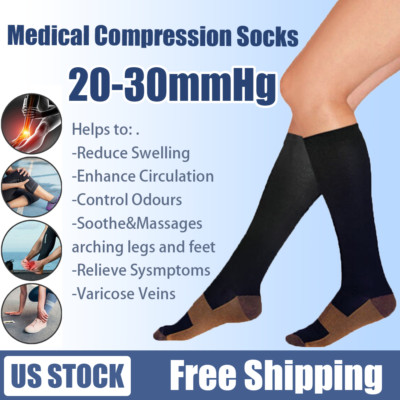 Runner Basketball Socks Varicose Veins Diabetic 20-30 Mmhg Graduated Compression