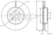 Tomex Brakes 2X Bremsscheibe Vorne Ø304 Mm BelüFtet FüR Opel Grandland X 75 1.2