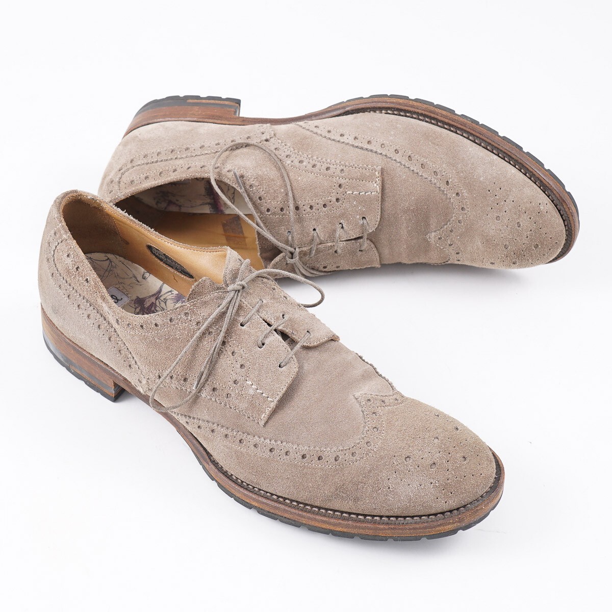 SAOLA Scarpe eleganti Paul Smith London marrone chiaro beige pelle scamosciata brogued US 9 5 10 $525