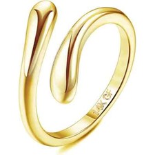 Gold Tone Hug Toe Rings Adjustable for Women Barefoot Foot Jewelry Set